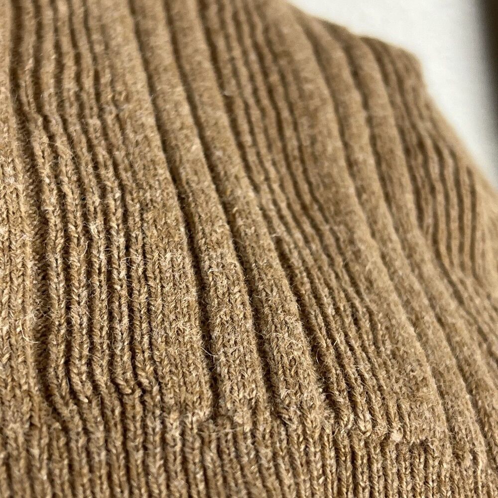 Madewell Ribbed Alpaca Blend Mock Neck Sweater Camel Brown Stretch Size S - Picture 4 of 11